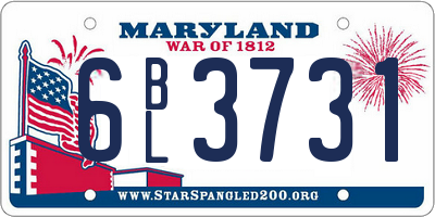 MD license plate 6BL3731