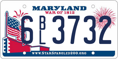 MD license plate 6BL3732
