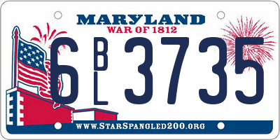 MD license plate 6BL3735