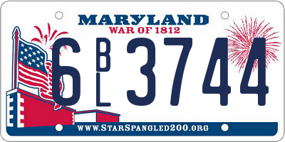 MD license plate 6BL3744