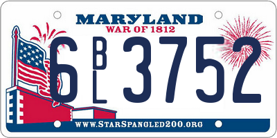 MD license plate 6BL3752