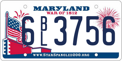 MD license plate 6BL3756