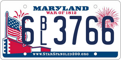 MD license plate 6BL3766