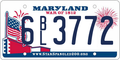 MD license plate 6BL3772