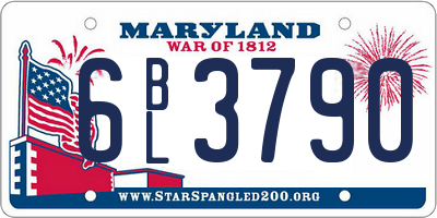 MD license plate 6BL3790