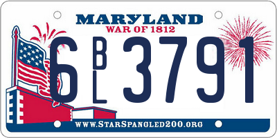 MD license plate 6BL3791