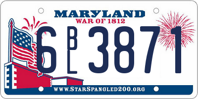 MD license plate 6BL3871