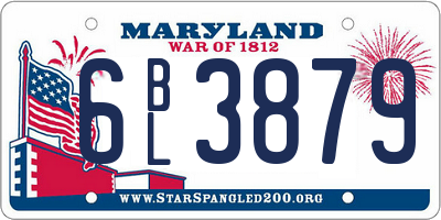 MD license plate 6BL3879