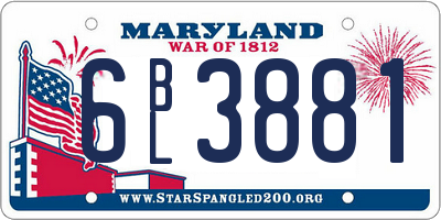 MD license plate 6BL3881