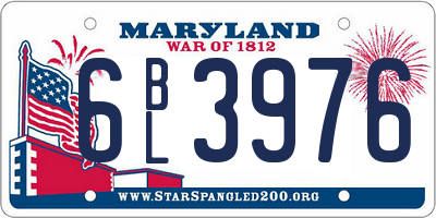 MD license plate 6BL3976