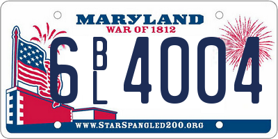 MD license plate 6BL4004