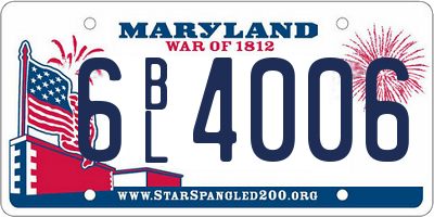 MD license plate 6BL4006
