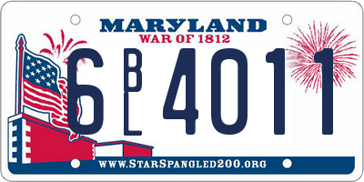 MD license plate 6BL4011