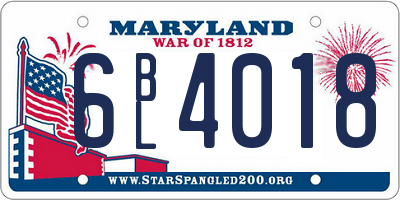 MD license plate 6BL4018
