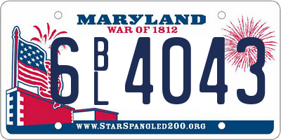 MD license plate 6BL4043
