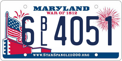 MD license plate 6BL4051