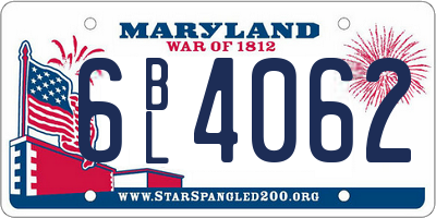 MD license plate 6BL4062