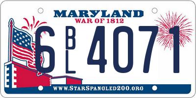 MD license plate 6BL4071