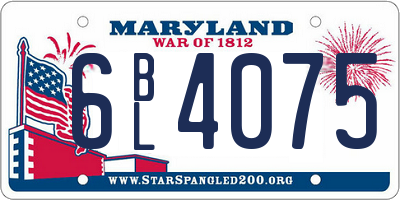 MD license plate 6BL4075