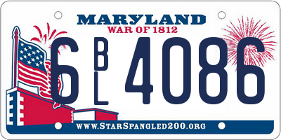 MD license plate 6BL4086