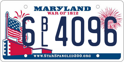 MD license plate 6BL4096