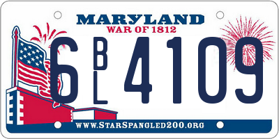 MD license plate 6BL4109