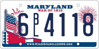 MD license plate 6BL4118
