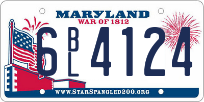 MD license plate 6BL4124