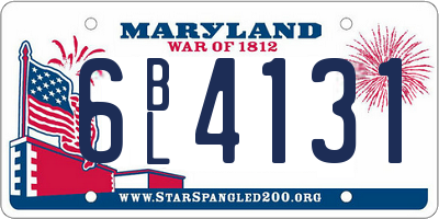 MD license plate 6BL4131