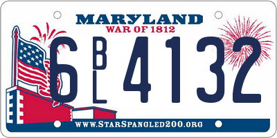 MD license plate 6BL4132