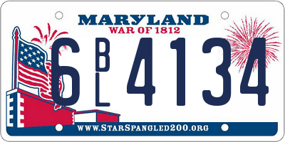 MD license plate 6BL4134