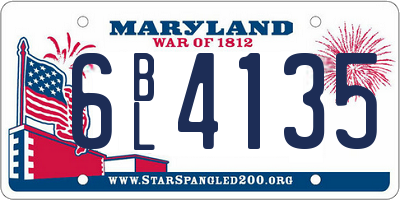 MD license plate 6BL4135