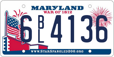 MD license plate 6BL4136