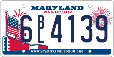 MD license plate 6BL4139