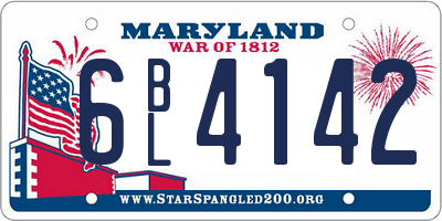 MD license plate 6BL4142