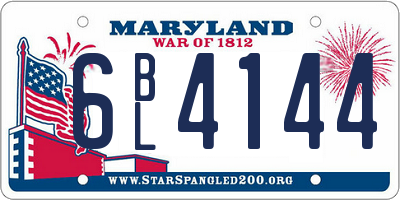 MD license plate 6BL4144
