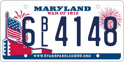 MD license plate 6BL4148