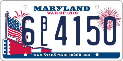 MD license plate 6BL4150