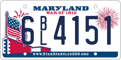 MD license plate 6BL4151