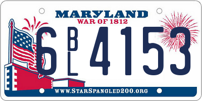 MD license plate 6BL4153