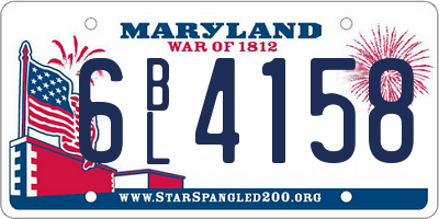 MD license plate 6BL4158
