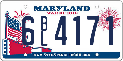 MD license plate 6BL4171