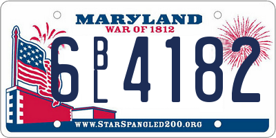 MD license plate 6BL4182