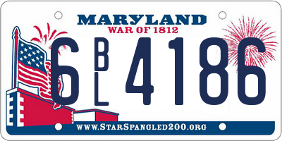 MD license plate 6BL4186