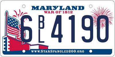 MD license plate 6BL4190