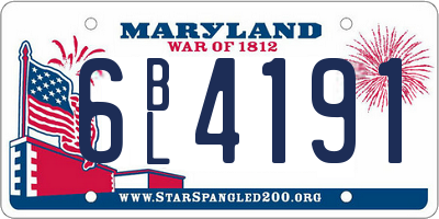MD license plate 6BL4191