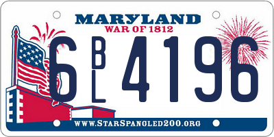MD license plate 6BL4196