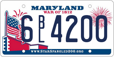 MD license plate 6BL4200