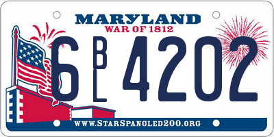 MD license plate 6BL4202