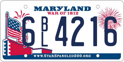 MD license plate 6BL4216